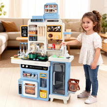 Load image into Gallery viewer, Kitchen Playset Toy with Realistic Lights & Sounds, Kids Pretend Kitchen Role Play Set with Fridge, Oven & Coffee Maker,Toy Kitchen with Water Sink & Ice Maker,Role Play Kitchen for Toddlers & Kids