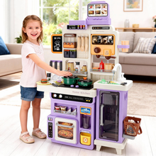 Load image into Gallery viewer, Kitchen Playset Toy with Realistic Lights & Sounds, Kids Pretend Kitchen Role Play Set with Fridge, Oven & Coffee Maker,Toy Kitchen with Water Sink & Ice Maker,Role Play Kitchen for Toddlers & Kids