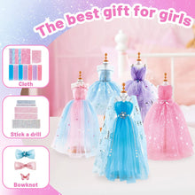 Load image into Gallery viewer, Fashion Designer Kit for Kids, Arts and Crafts Sewing Kits for Girls, Princess Fashion Design Doll Clothes Outfits Hand Made Set for Kids