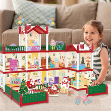 Load image into Gallery viewer, Christmas Doll House Playset, Dream House Pretend Doll House with Accessories Dolls House Garden Princess HouseBirthday Gifts (Two Floors)