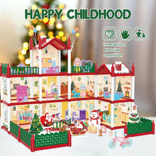Load image into Gallery viewer, Christmas Doll House Playset, Dream House Pretend Doll House with Accessories Dolls House Garden Princess HouseBirthday Gifts (Two Floors)