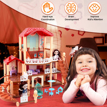 Load image into Gallery viewer, Dream Dolls House Playset for Kids 3-Story Castle Dollhouse 2 Dolls Toy Figures 14 PCs Furniture Accessories Multiple Assembly Toy Gift