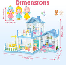 Load image into Gallery viewer, Portable Princess Doll House Playset Dream House Pretend Doll House with Accessories Great Gift for Girls for Birthday Christmas