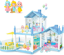 Load image into Gallery viewer, Portable Princess Doll House Playset Dream House Pretend Doll House with Accessories Great Gift for Girls for Birthday Christmas