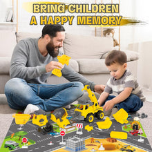 Load image into Gallery viewer, 4 Toy Cars Take Apart Construction Truck Toy with Drill and Remote Control Play Vehicle Toy Tractors Set for Toddlers