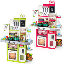 Load image into Gallery viewer, Interactive Kids Kitchen Playset with Realistic Features and Accessories with play food, stove, oven, storage space, and kitchen appliances