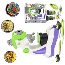Load image into Gallery viewer, Kids Microscope 100x 400x 1200x Portable Microscope Kit with LED Light and Slide Beginner Educational Science Kit Study Educational Toys
