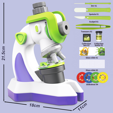 Load image into Gallery viewer, Kids Microscope 100x 400x 1200x Portable Microscope Kit with LED Light and Slide Beginner Educational Science Kit Study Educational Toys