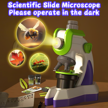 Load image into Gallery viewer, Kids Microscope 100x 400x 1200x Portable Microscope Kit with LED Light and Slide Beginner Educational Science Kit Study Educational Toys