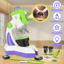 Load image into Gallery viewer, Kids Microscope 100x 400x 1200x Portable Microscope Kit with LED Light and Slide Beginner Educational Science Kit Study Educational Toys