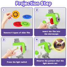 Load image into Gallery viewer, Kids Microscope 100x 400x 1200x Portable Microscope Kit with LED Light and Slide Beginner Educational Science Kit Study Educational Toys