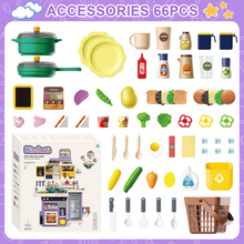 Load image into Gallery viewer, Kitchen Playset Toy with Realistic Lights & Sounds, Kids Pretend Kitchen Role Play Set with Fridge, Oven & Coffee Maker,Toy Kitchen with Water Sink & Ice Maker,Role Play Kitchen for Toddlers & Kids