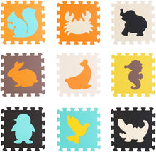 Load image into Gallery viewer, 25 Pieces EVA Foam Portable Foldable Safe Multiuse Soft Animal Play Mat with Boarders Educational Play Set