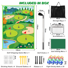 Load image into Gallery viewer, Outdoor Toy Golf Chipping Game Set with Golf Hitting Practice Mat for Kids