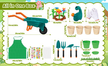 Load image into Gallery viewer, Kids Gardening Playset – 17-Piece Set with Watering Can, Flower Pots, Tools, and Fun Accessories – Encourages Outdoor Exploration, Creativity & Learning for Toddlers – Perfect Birthday & Christmas Gift