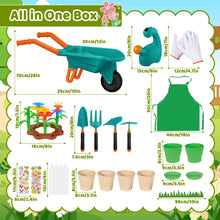 Load image into Gallery viewer, Kids Gardening Playset – 17-Piece Set with Watering Can, Flower Pots, Tools, and Fun Accessories – Encourages Outdoor Exploration, Creativity & Learning for Toddlers – Perfect Birthday & Christmas Gift