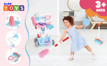 Load image into Gallery viewer, 14 PCS Kids Housekeeping Cleaning Pretend Play Set House Cleaning Tools Toys Kids Broom and Mop Set for Ages 3+