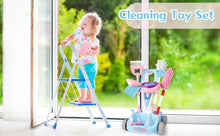 Load image into Gallery viewer, 14 PCS Kids Housekeeping Cleaning Pretend Play Set House Cleaning Tools Toys Kids Broom and Mop Set for Ages 3+