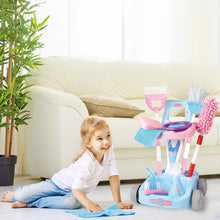 Load image into Gallery viewer, 14 PCS Kids Housekeeping Cleaning Pretend Play Set House Cleaning Tools Toys Kids Broom and Mop Set for Ages 3+