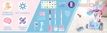 Load image into Gallery viewer, 14 PCS Kids Housekeeping Cleaning Pretend Play Set House Cleaning Tools Toys Kids Broom and Mop Set for Ages 3+