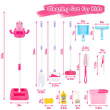 Load image into Gallery viewer, Household Cleaning Pretend Play Toy with Stand&Accessories Included 12 Pcs Toddlers Housekeeping Pretend Play Children Kit