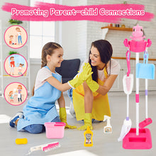Load image into Gallery viewer, Household Cleaning Pretend Play Toy with Stand&Accessories Included 12 Pcs Toddlers Housekeeping Pretend Play Children Kit
