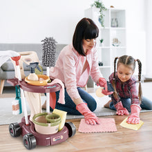 Load image into Gallery viewer, Household Cleaning Play Set with Broom Bucket Soap Bin Wet Floor Sign Dustpan Brush and Much More Included Great Fun for Kids