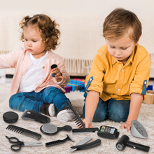 Load image into Gallery viewer, 37 PCS Stylist Hairdresser Hairdresser Role Play Set Hairdressing Set with Hair Dryer Electric Hair Clippers Razors Accessories Toys for Kids