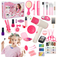 Load image into Gallery viewer, 50Pcs Kids Makeup Set Girls Styling Beauty Fashion Kit Pretend Hairdressing Salon Toy Set Makeup Accessories Playset For Children