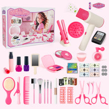 Load image into Gallery viewer, 50Pcs Kids Makeup Set Girls Styling Beauty Fashion Kit Pretend Hairdressing Salon Toy Set Makeup Accessories Playset For Children