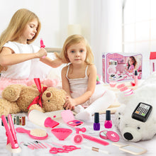 Load image into Gallery viewer, 50Pcs Kids Makeup Set Girls Styling Beauty Fashion Kit Pretend Hairdressing Salon Toy Set Makeup Accessories Playset For Children