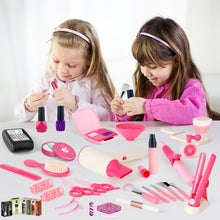 Load image into Gallery viewer, 50Pcs Kids Makeup Set Girls Styling Beauty Fashion Kit Pretend Hairdressing Salon Toy Set Makeup Accessories Playset For Children