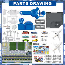 Load image into Gallery viewer, Interactive Aircraft Play Set for Kids with Big Battle Map Trucks aircraft tower and you get 2 airliners, 1 helicopter, aircraft trailer, aircraft lift, luggage truck, sports car, police car, ambulance and fire truck Military Toys for 3+