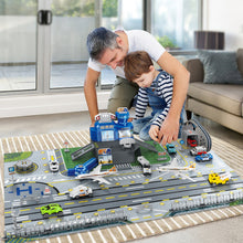 Load image into Gallery viewer, Interactive Aircraft Play Set for Kids with Big Battle Map Trucks aircraft tower and you get 2 airliners, 1 helicopter, aircraft trailer, aircraft lift, luggage truck, sports car, police car, ambulance and fire truck Military Toys for 3+