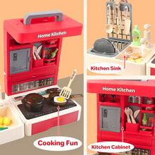 Load image into Gallery viewer, 48 PCS Kitchen Playset Toy for Kids Food and Cooking Game for Toddlers Kitchen Accessories Role Play Toy for Girls Boys 3+