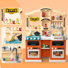 Load image into Gallery viewer, Kids Kitchen Playset with Sound Lights Steam Boil Effects Pretend Play Kids Kitchen Set Role Play Toys Gift with Kitchen Accessories