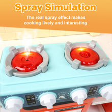 Load image into Gallery viewer, Kids Kitchen Playset with Sound Lights Steam Boil Effects Pretend Play Kids Kitchen Set Role Play Toys Gift with Kitchen Accessories