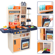 Load image into Gallery viewer, Kids Kitchen Role Play Pretend Playset Toy with Realistic Lights & Sounds Kitchen Set with Simulation of Spray Kitchen Accessories Gift