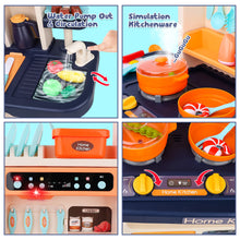 Load image into Gallery viewer, Kids Kitchen Role Play Pretend Playset Toy with Realistic Lights & Sounds Kitchen Set with Simulation of Spray Kitchen Accessories Gift