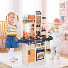Load image into Gallery viewer, Kids Kitchen Role Play Pretend Playset Toy with Realistic Lights & Sounds Kitchen Set with Simulation of Spray Kitchen Accessories Gift