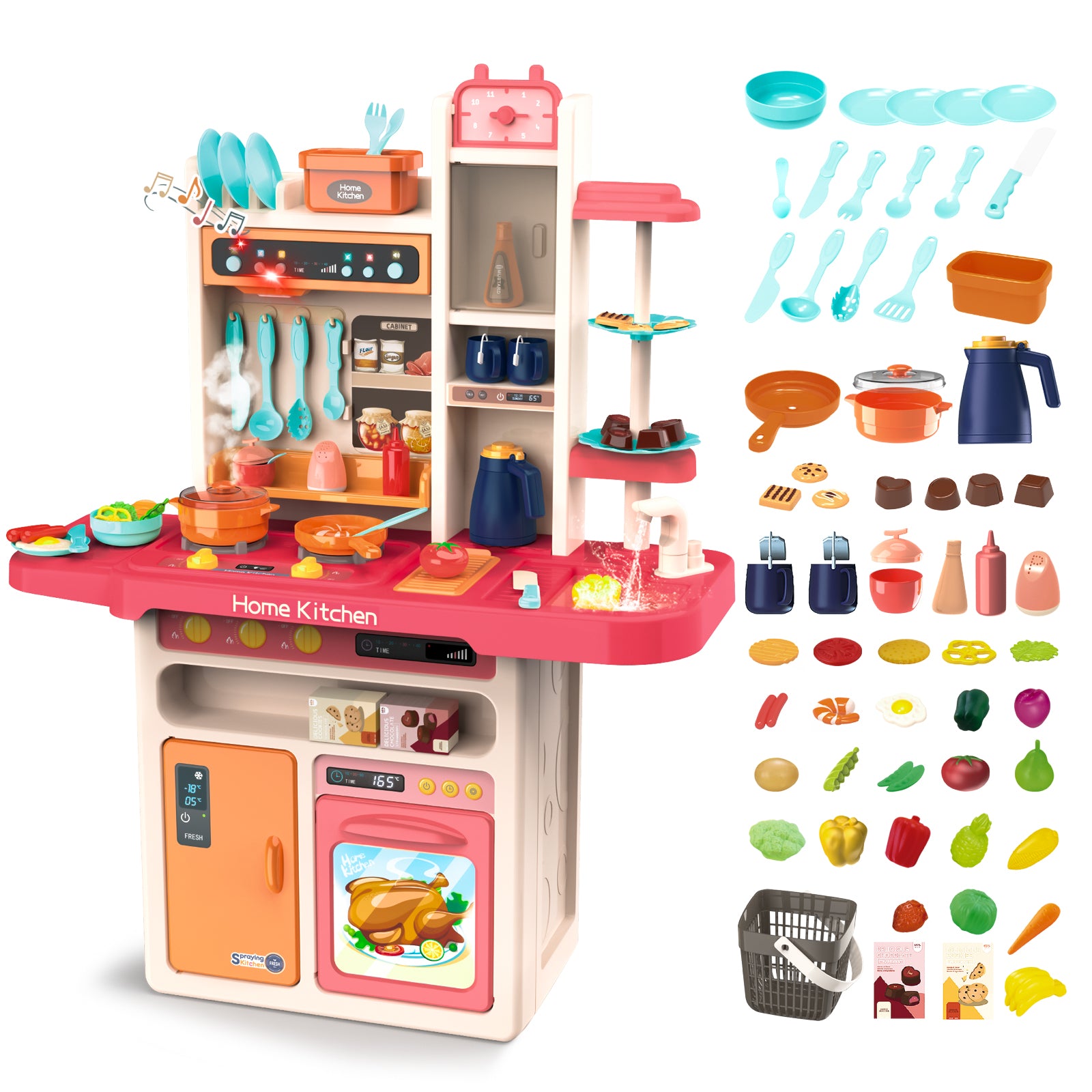 Kids Kitchen Playset with Realistic Sounds and Lights main image 0