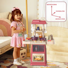 Load image into Gallery viewer, Kids Kitchen Toy Set with Light & Sound Pretend Kitchen Role Play Set with Steam Cooker Hood Sink Cooking Toy Birthdays Christmas Gift
