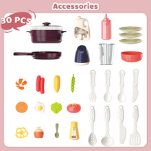Load image into Gallery viewer, Kids Kitchen Toy Set with Light & Sound Pretend Kitchen Role Play Set with Steam Cooker Hood Sink Cooking Toy Birthdays Christmas Gift