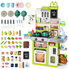 Load image into Gallery viewer, Interactive Kids Kitchen Playset with Realistic Features and Accessories with play food, stove, oven, storage space, and kitchen appliances