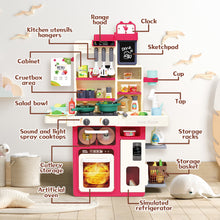 Load image into Gallery viewer, Interactive Kids Kitchen Playset with Realistic Features and Accessories with play food, stove, oven, storage space, and kitchen appliances
