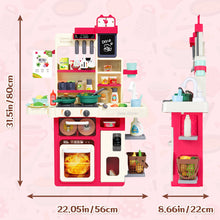 Load image into Gallery viewer, Interactive Kids Kitchen Playset with Realistic Features and Accessories with play food, stove, oven, storage space, and kitchen appliances