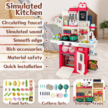 Load image into Gallery viewer, Interactive Kids Kitchen Playset with Realistic Features and Accessories with play food, stove, oven, storage space, and kitchen appliances