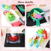 Load image into Gallery viewer, Interactive Kids Kitchen Playset with Realistic Features and Accessories with play food, stove, oven, storage space, and kitchen appliances