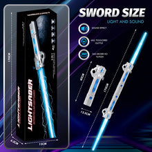 Load image into Gallery viewer, 7-Color Rechargeable Lightsaber for Kids Motion Sensing, Retractable Design, Spin Feature, Dynamic Sound Effects, Quick Flick Action, Dual-Wield Option, and 7 Color Modes