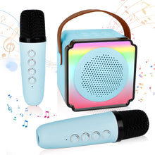 Load image into Gallery viewer, Mini Karaoke Machine with Bluetooth 5.0 ¨C Portable Singing Speaker with Dual Microphones, TF Card, AUX, and USB Compatibility ¨C Ideal Musical Gift for Kids Parties and Playtime Fun